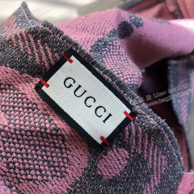 Gucci金銀絲線長巾 古馳高版本雙面圍巾 古琦字母提花圍巾  mmj1598